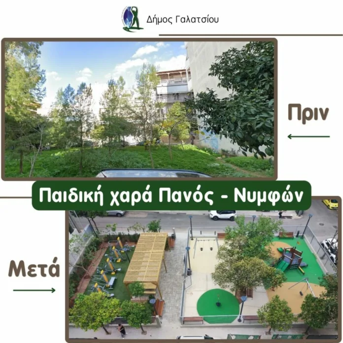 Νέα πλατεία αναψυχής στο Γαλάτσι με παιδική χαρά και γυμναστήριο