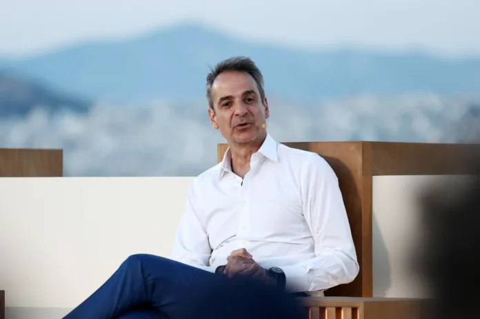 Ο Κυριάκος Μητσοτάκης στην Πνύκα