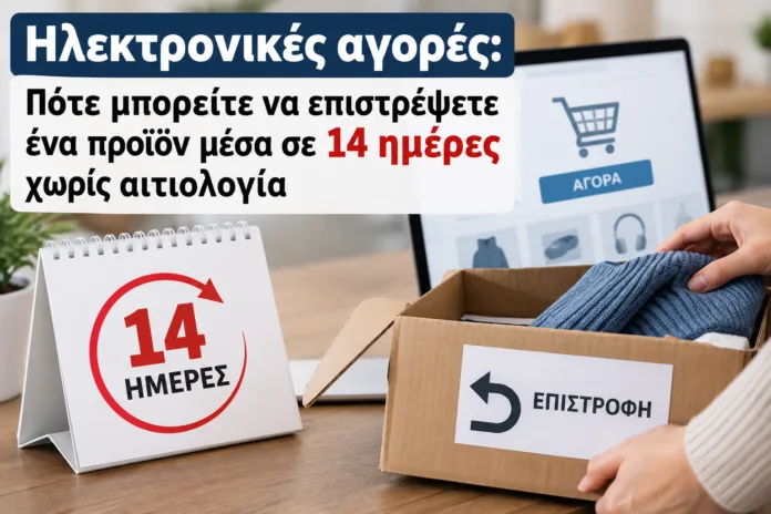 Καταναλωτής επιστρέφει προϊόν εντός 14 ημερών μετά από online αγορά